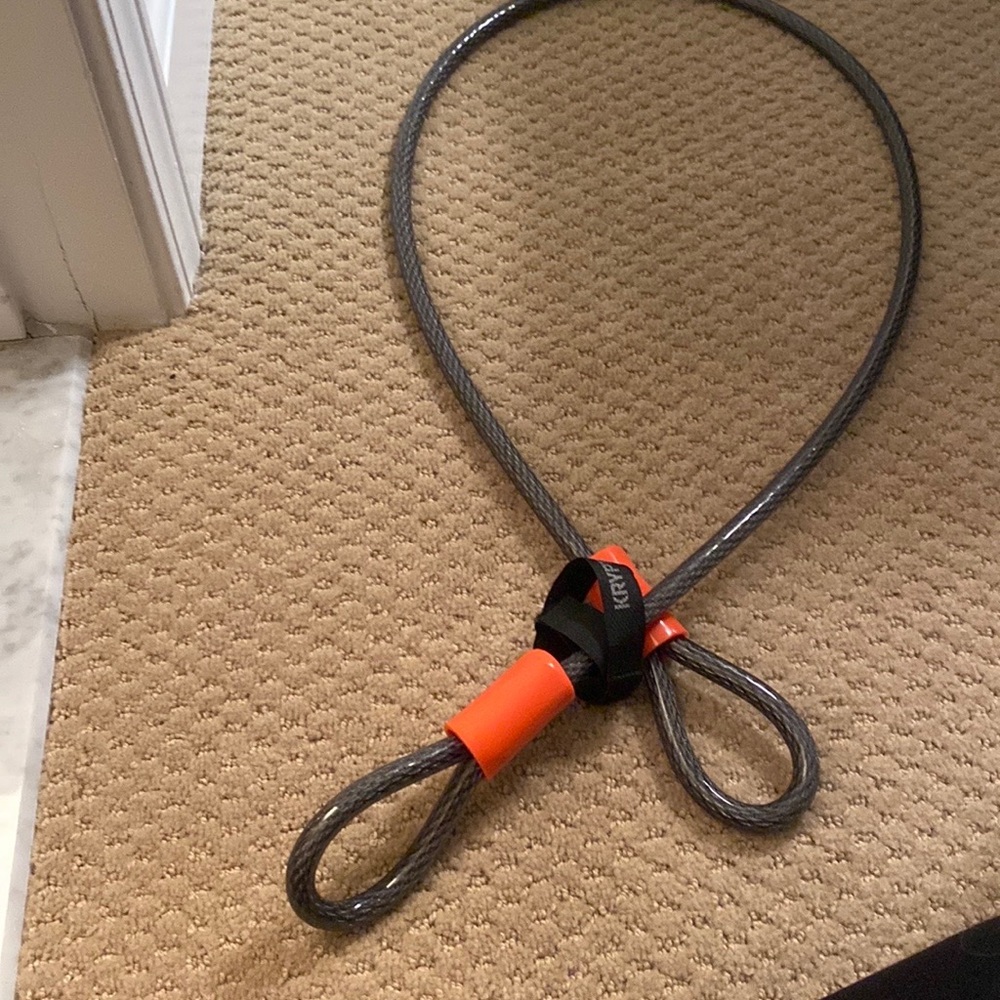 Kryptonite looped security cable. Extender for bike locks.